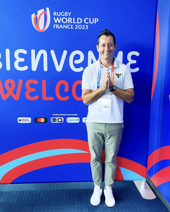 Dallen Stanford at the Rugby World Cup 2023 welcome in France