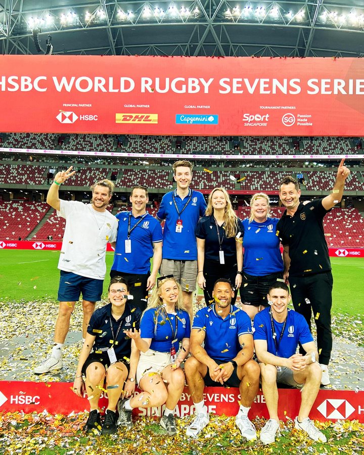 Dallen Stanford with the team at the HSBC World Rugby Sevens Series