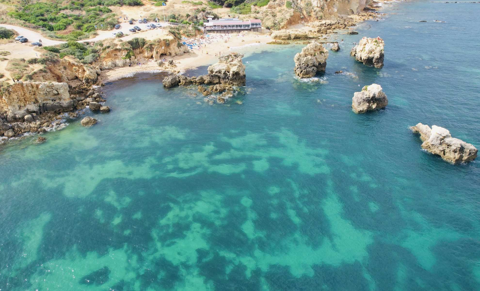 Aerial view of the Algarve coastline