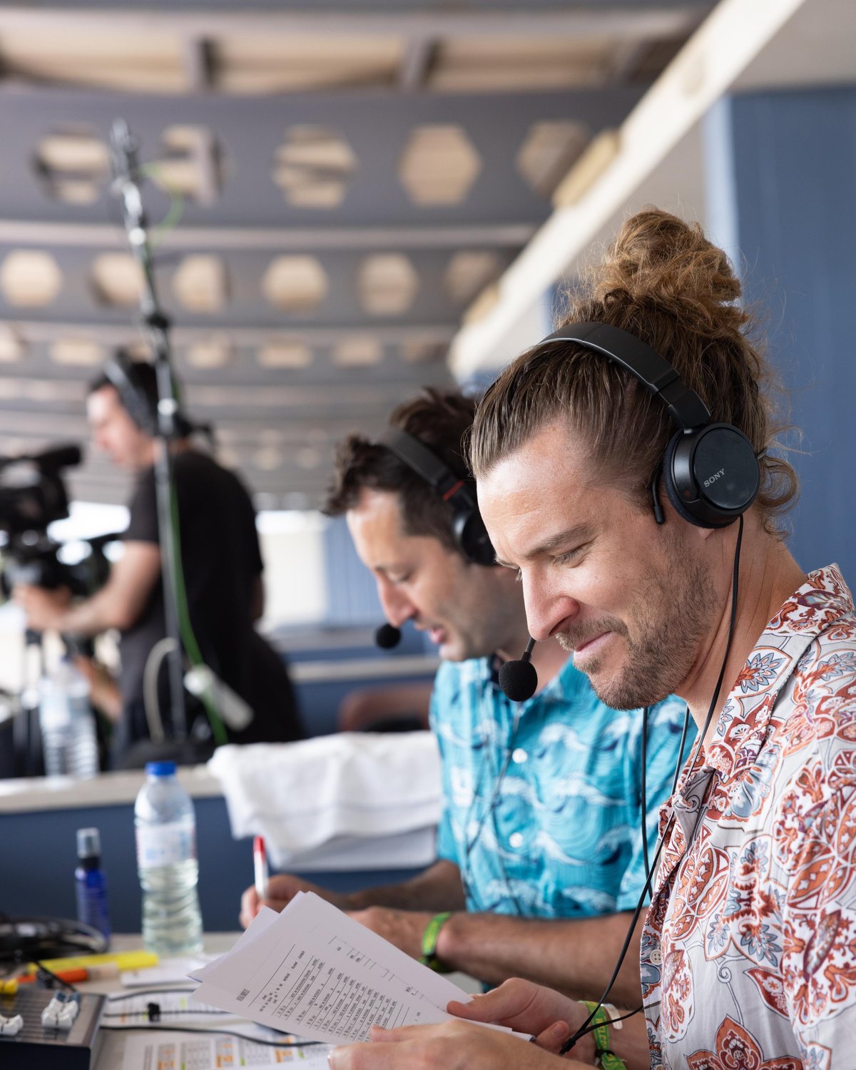 Dallen Stanford commentating at the Algarve Sevens