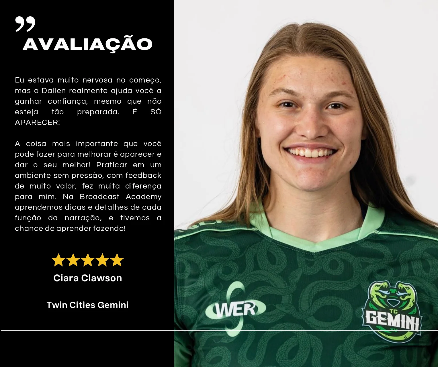Avaliação de Ciara Clawson